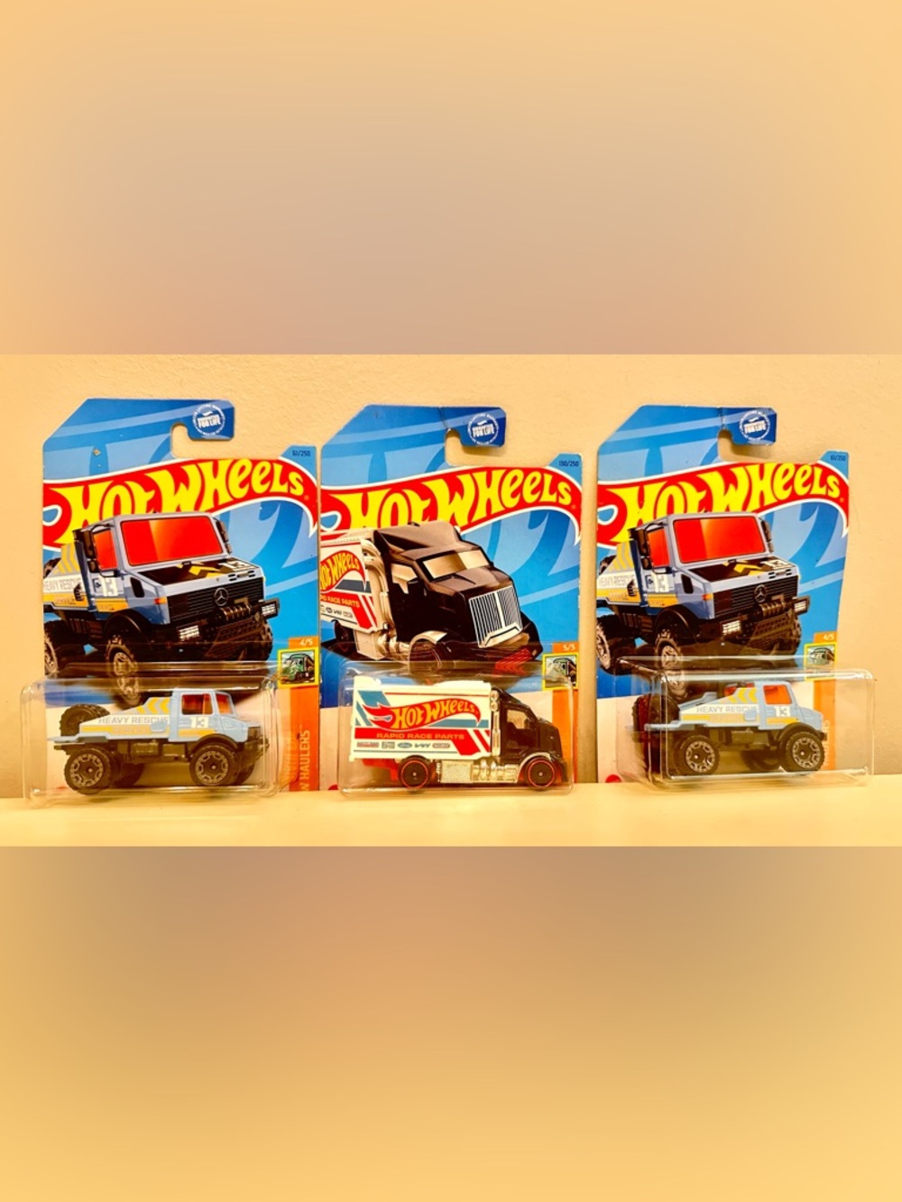 Hot Wheels Haulers Hiway Hauler, 2 Mercedes-Benz Unimog 1300L Lot Sealed